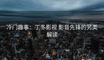 冷门趣事：丁冬影视 影音先锋的另类解读