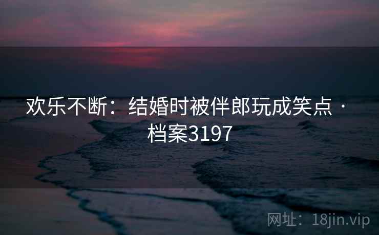欢乐不断:结婚时被伴郎玩成笑点 · 档案3197 欢乐不断:结婚时被伴郎玩成笑点 · 档案3197
